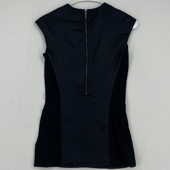 GILI QVC Womens Size 0 Woven Top with Twist Front Detail Noir Black Cap Sleeve - Picture 6 of 8